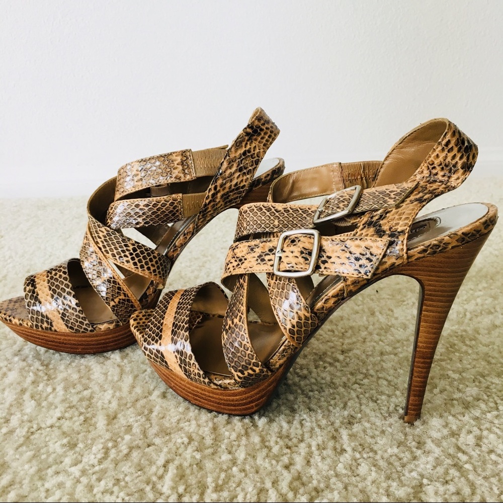 Charles David Double Buckle Python Heels - image 2
